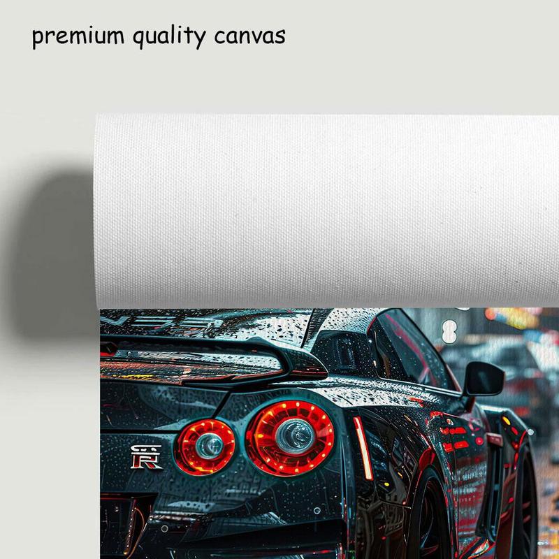 Fashion Car Pattern Canvas Painting without Frame, 3 Counts set Modern Neon Style Wall Art Painting, Wall Art Decor for Home Living Room Bedroom Office