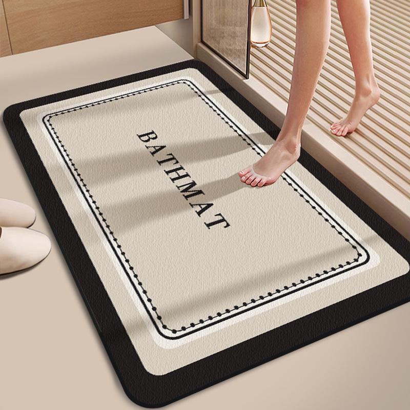 Non-slip Bath Mat, 1 Count Thick Absorbent Bathroom Mat, Soft Water Absorbent Bathroom Rug for Bathroom Living Room Kitchen Laundry Bedroom