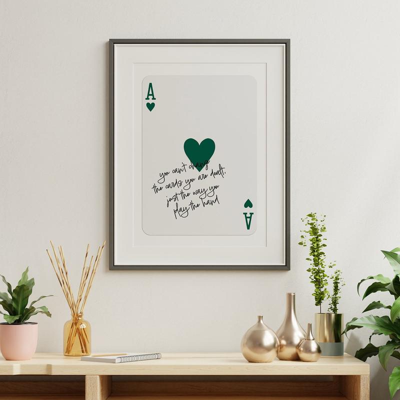 Trendy Ace Of Hearts Poster, Aesthetic Print, Motivational Art, Trendy Wall Art, Playing Card Poster, Famous Quote, Poster Prints No Framed, Gifts For Women, Art Prints, Wall Room Decor, Abstract Wall Art, Gifts For Valentine's Day