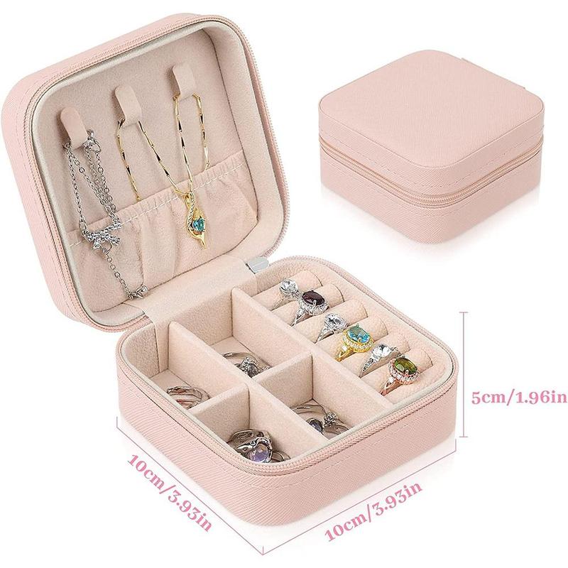 Portable Travel Jewelry Organizer, 1 Count Letter Pattern Jewelry Storage Box, Cosmetics Storage Case for Necklaces and Accessories