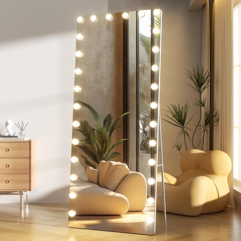 HASIPU Hollywood Full Body Mirrors with Bulbs, Wall Mounted Full Length Mirror with Lights