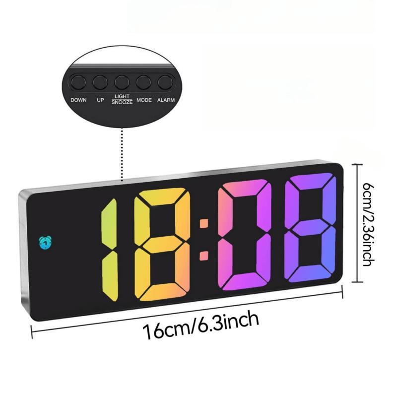 LED Alarm Clock, 1 Count USB Powered AAA Battery Use (excluding Battery) Temperature date Cycle Display, Adjustable Brightness Multifunctional Alarm Clock for Home Dormitory School Office