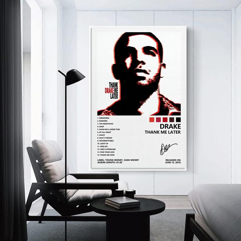 Drake Thank Me Later Album Cover Poster for Room Aesthetic Canvas Wall Art Bedroom Docor