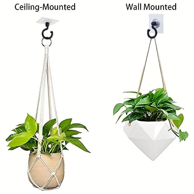 Rotatable Adhesive Ceiling Hook, Strong Sticky Hanger for Wind Chimes, Plants, and Decorations, No Drill, Easy Installation, Reusable Hanger