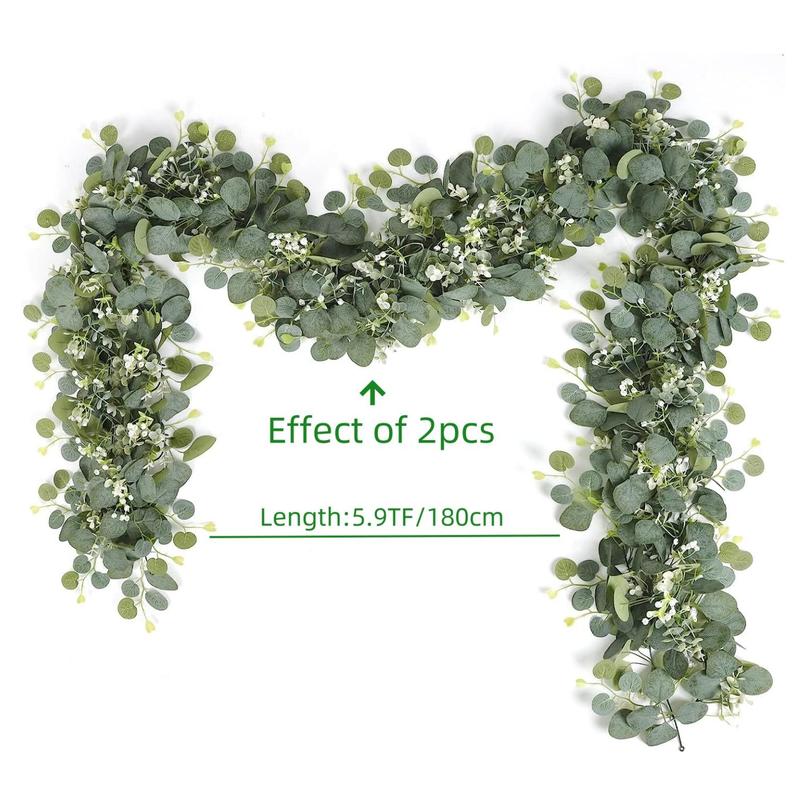 Artificial Eucalyptus Garland for Room Decor, Faux Eucalyptus Leaf Vine, Artificial Hanging Vine Wall Decor, Decorative Plants, Home Decor,  Room Accessories Summer for Gift