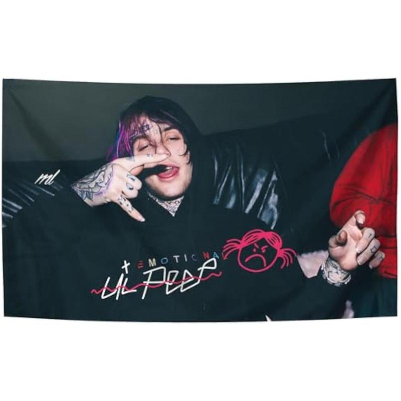 GLoGi Rap Singer Music Poster Lil Singer Peep Tapestry 3X5 Feet Home Decoration Tapestry Bedroom, Living Room, University Dormitory Decoration Available for Indoor and Outdoor Use