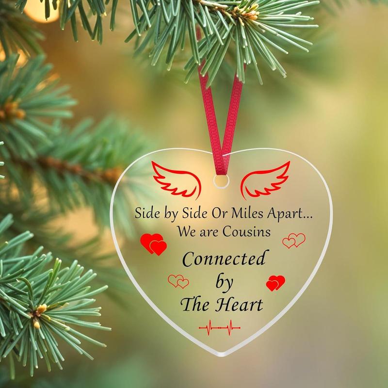 Cousin Gifts from Cousin Acrylic Heart Tag Cousins Birthday Gifts for Women Men Long Distance Relationship Gifts Acrylic Ornaments for Your Cousins Graduation Wedding Gifts