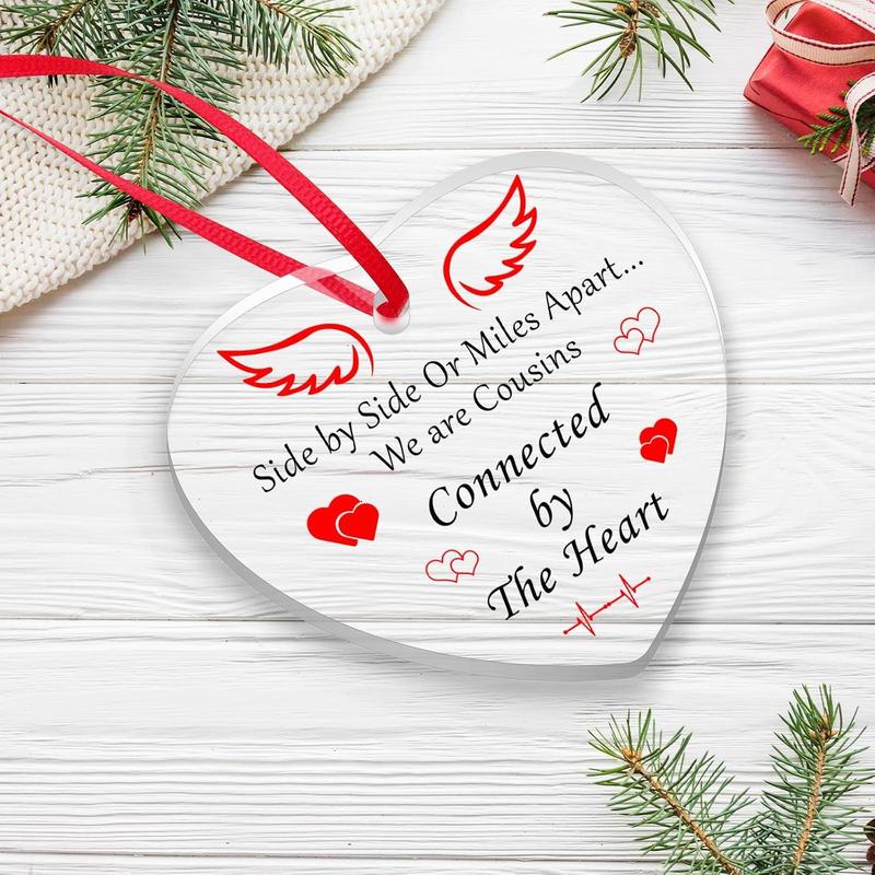 Cousin Gifts from Cousin Acrylic Heart Tag Cousins Birthday Gifts for Women Men Long Distance Relationship Gifts Acrylic Ornaments for Your Cousins Graduation Wedding Gifts