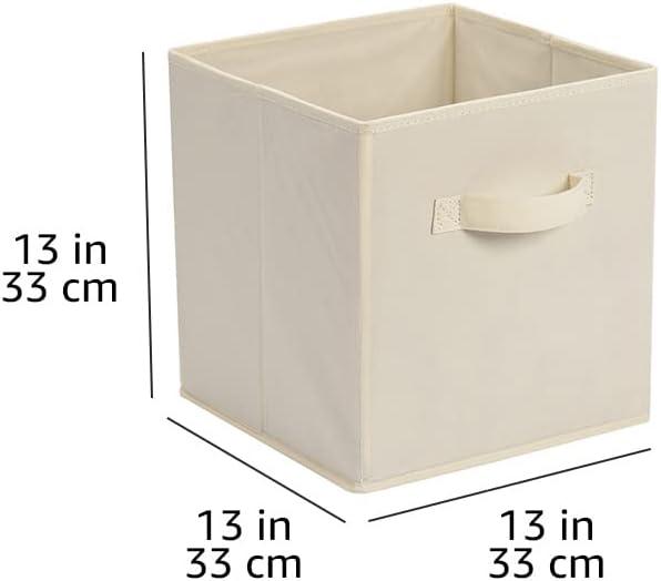 Collapsible Fabric Storage Cube Organizer with Handles, 13 x 13 x 13 Inch,