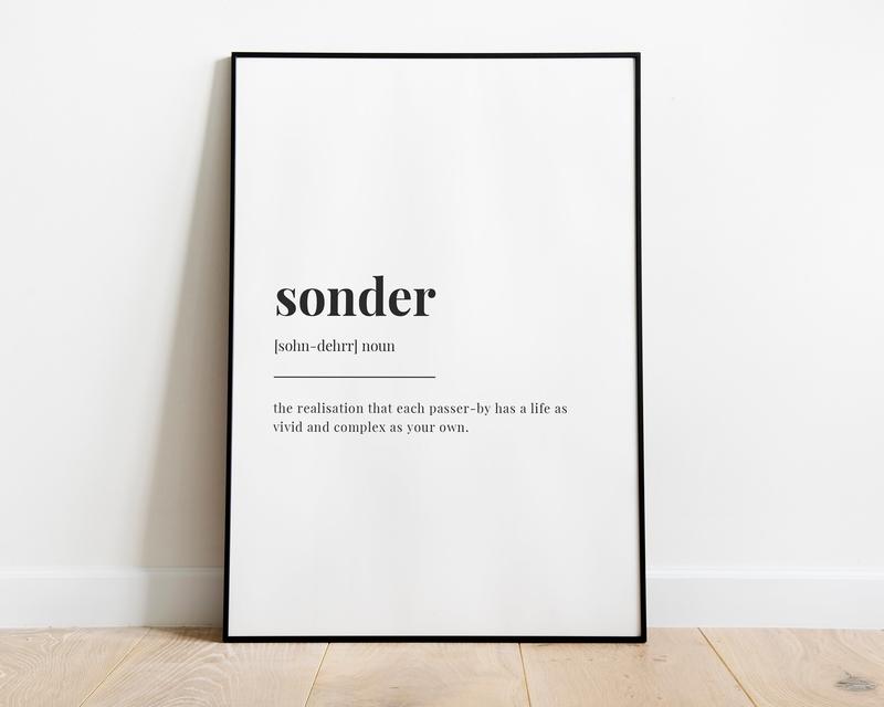 Sonder Definition Poster Prints No Framed, Gifts For Family Friend, Bedroom Wall Decor, Wall Art Home Decor, Outdoor Wall Art