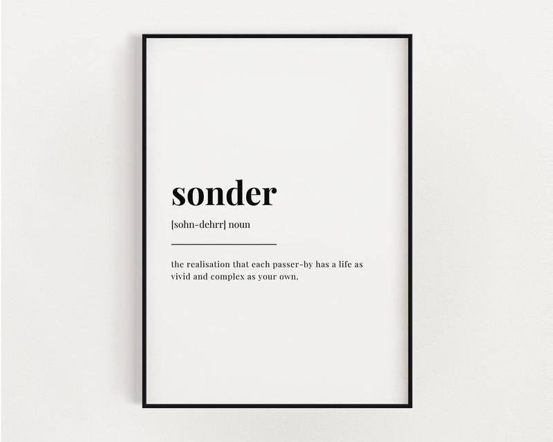 Sonder Definition Poster Prints No Framed, Gifts For Family Friend, Bedroom Wall Decor, Wall Art Home Decor, Outdoor Wall Art