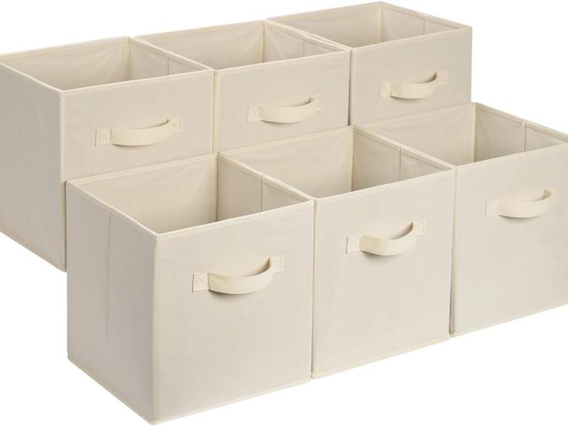 Collapsible Fabric Storage Cube Organizer with Handles, 13 x 13 x 13 Inch,