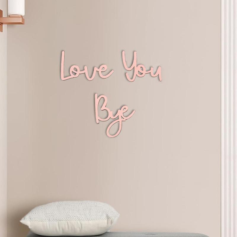 Love You Bye Sign, 1 Set Modern Wall Decor, Wall Art Ornaments for Home Living Room Bedroom Office, Bedroom Refresh Decor, Home Decor Ideas