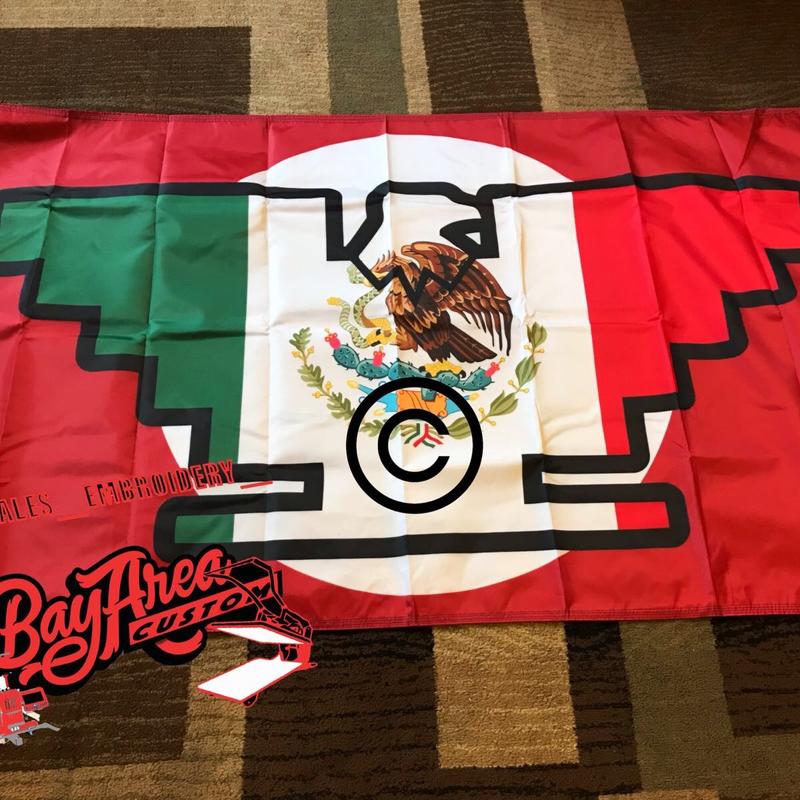 Mexican huelga bird flag Banner