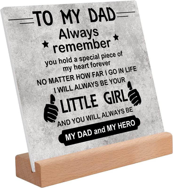 Gift for Dad from Daughter, Dad Christmas Birthday Gift Acrylic Plaque, Dad Gifts for Christmas Desk Decorative Sign for Home Office