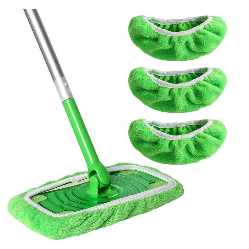 Reusable Mop Pad, 3 Counts Washable Mop Pad, Wet and Dry Flat Mop Cover, Mop Accessories for Home Kitchen Bathroom, Mop Not Included