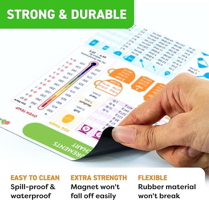 Kitchen Conversion Chart Magnet - Imperial & Metric to Standard Conversion Chart Decor Cooking Measurements for Food - Measuring Weight, Liquid, Temperature - Recipe Baking Tools Cookbook Accessories