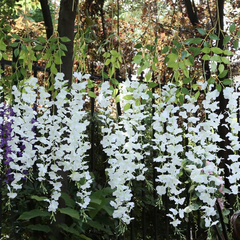 12 Packs Fuchsia Wisteria Hanging Wreath Fuchsia Trailing Flowers, 3.6ft Fuchsia Artificial Flower Vine, Fuchsia Wisteria for Background