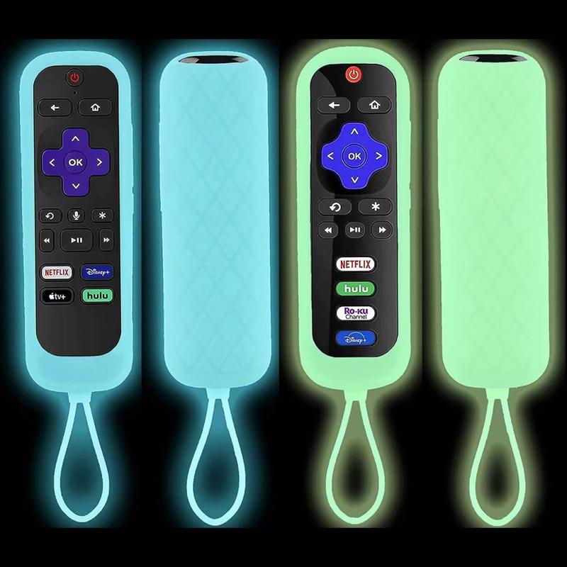 Glow in The Dark Silicone Remote Control Case, Remote Control Cover for Roku TV Roku Express HD 4K+ Streaming Stick 4K Premiere Streambar LE SE