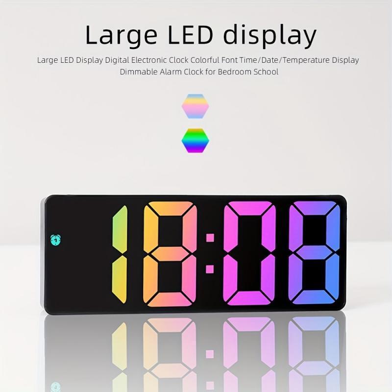 LED Alarm Clock, 1 Count USB Powered AAA Battery Use (excluding Battery) Temperature date Cycle Display, Adjustable Brightness Multifunctional Alarm Clock for Home Dormitory School Office