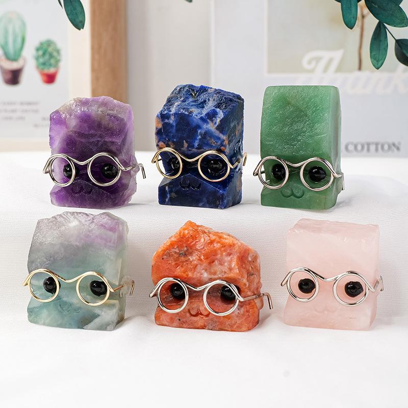 Creative Crystal Stone Design Ornament, 1 Count Colorful Cute Rock Decoration Craft, Desktop Decoration for Home Office, Gift for Friends