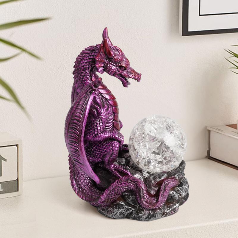 Dragon Design with Crystal Ball Desk Ornament, 1 Count Creative Fashion Desk Decorative Ornament, Desk Decoration for Home Living Room Bedroom Office School Dormitory, Home Decoration Supplies