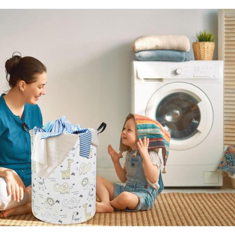 Laundry Hamper Basket  Hamper for Boy and Girl Cute Toys Storage Bin Organizer Animal Room Decor(Animals)