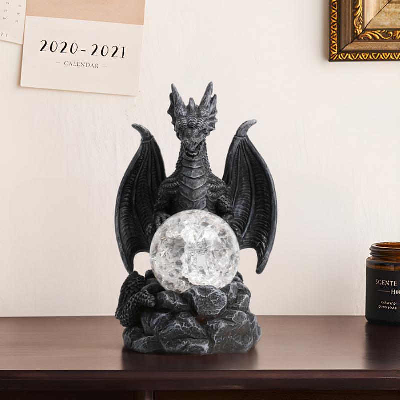 Dragon Design with Crystal Ball Desk Ornament, 1 Count Creative Fashion Desk Decorative Ornament, Desk Decoration for Home Living Room Bedroom Office School Dormitory, Home Decoration Supplies