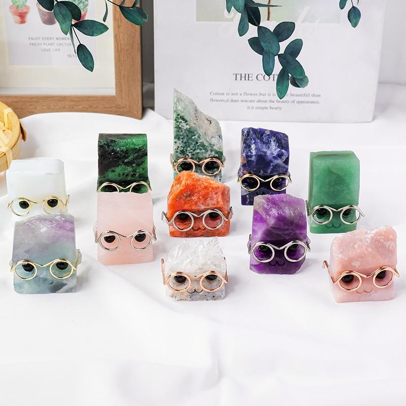 Creative Crystal Stone Design Ornament, 1 Count Colorful Cute Rock Decoration Craft, Desktop Decoration for Home Office, Gift for Friends