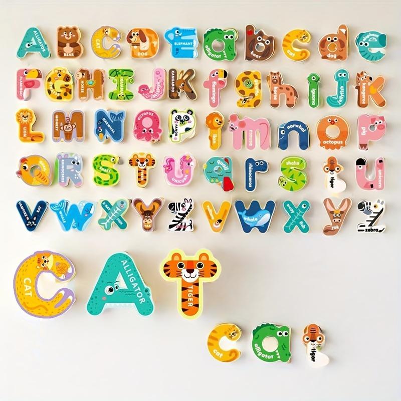 Animal Design Magnetic Letters, 24pcs set Magnetic Alphabet Themed Stickers, Decorative Sticker for Home Kitchen Living Room