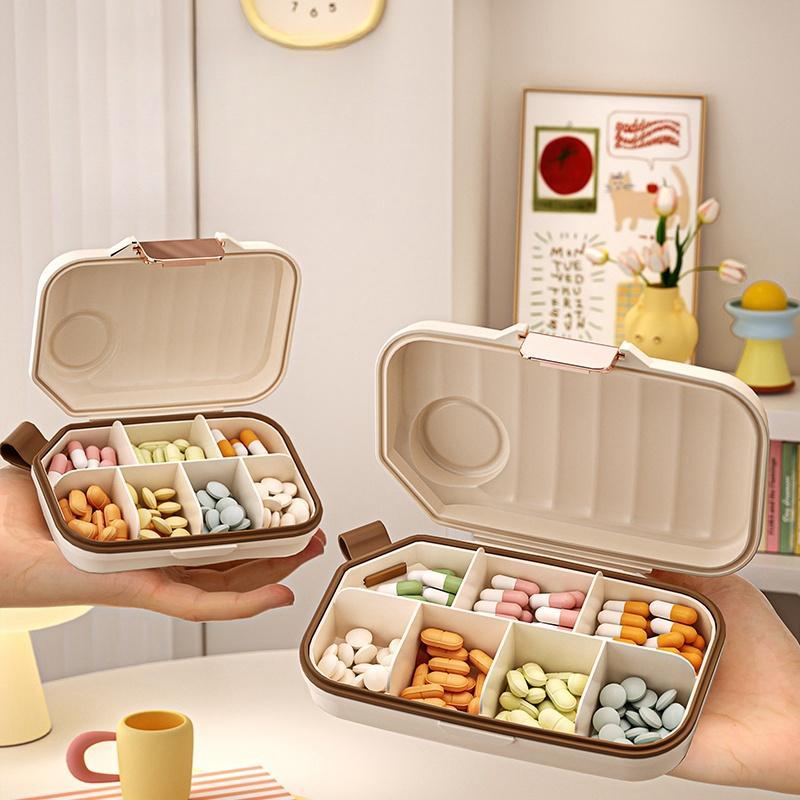 Portable Pill Box, 1 Count Large Capacity Pill Organizer, Weekly Pill Storage Box, Pill Case for Home Office Travel