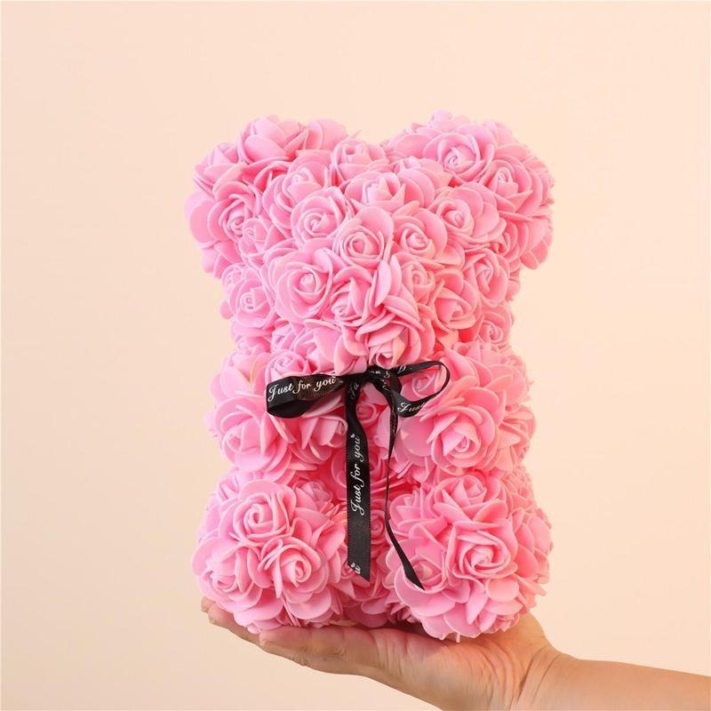 Artificial Rose Bear, 1 Count Creative  Cute Bear Design Artificial Flower Bouquet, Desktop  Decoration for Wedding Gift, Summer Gift, Anniversary  Gift