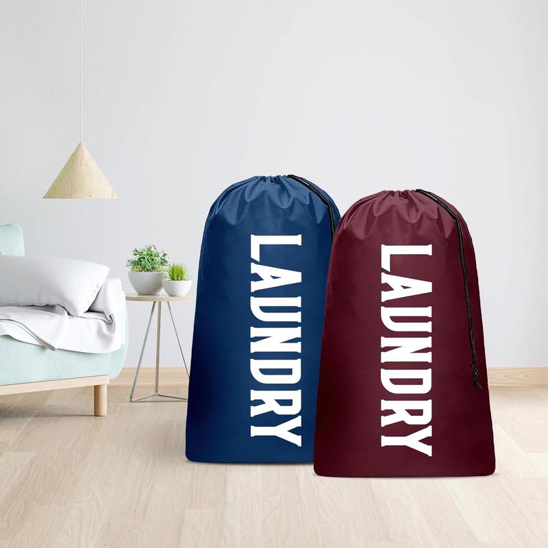 2 Pack Large Travel Laundry Bag, Dirty Clothes Travel Bag with Drawstring, Heavy Duty Laundry Bag for Dorm Camp Traveling, Fit a Laundry Hamper for Students College