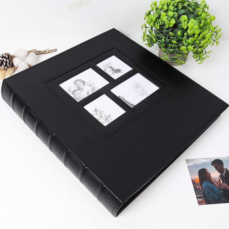 Photo Album, 1 Count Large Capacity PU Leather Cover Photo Album, 500 Photos Photo Storage Book, Gift for Family & Friends