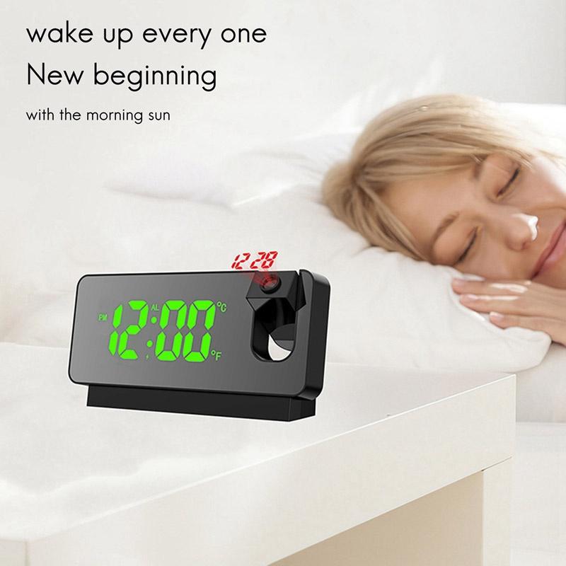 2025 New Black Friday LED Digital Projection Alarm Clock for Bedroom and Desktop USB Wake Up Clock with Projection on Ceiling and Wall Christmas Gift