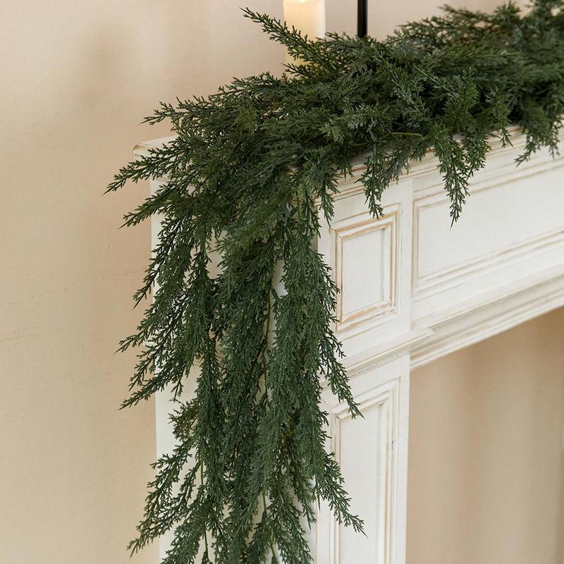 Artificial Pine Branches, 1 Count Fake Pine Branches, Fake Pine Garland for Fireplace Table Decor, Christmas Decoration, Home Decor Supplies