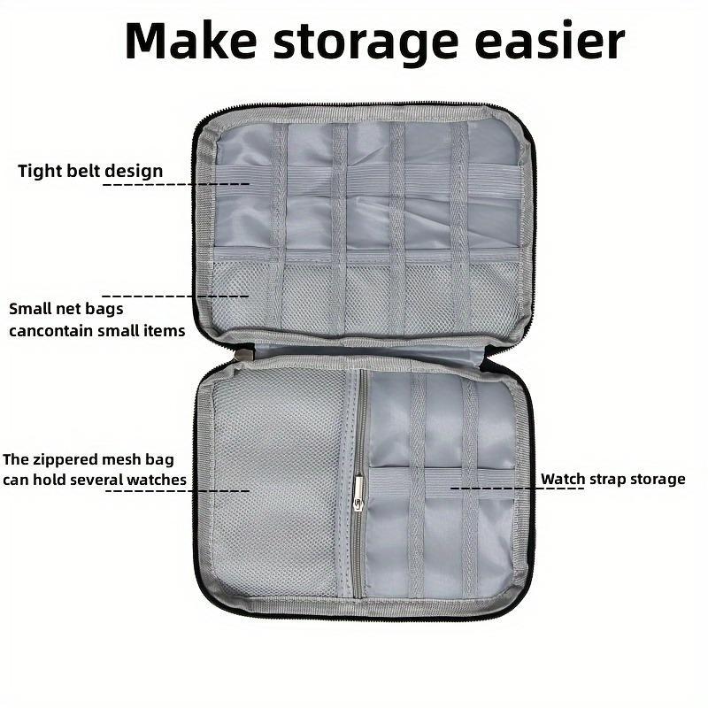 Watch Band Organizer Case, 1 Count Portable Travel Watch Band Storage Bag with Zipper, Watchband Holder Case for Indoor & Outdoor