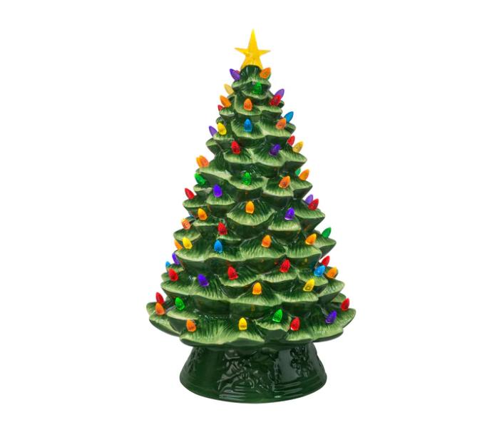 Mr. Christmas Nostalgic Ceramic Christmas Tree Decoration - Green [ 18in-14in ]