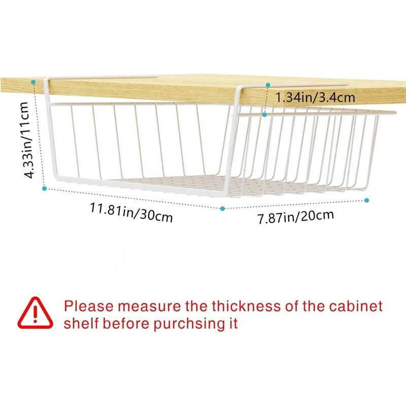 Under Shelf Basket, Under Shelf Organizer, Space Saving Under Shelf Storage Rack for Kitchen Counter Pantry Desk Bookshelf Cupboard