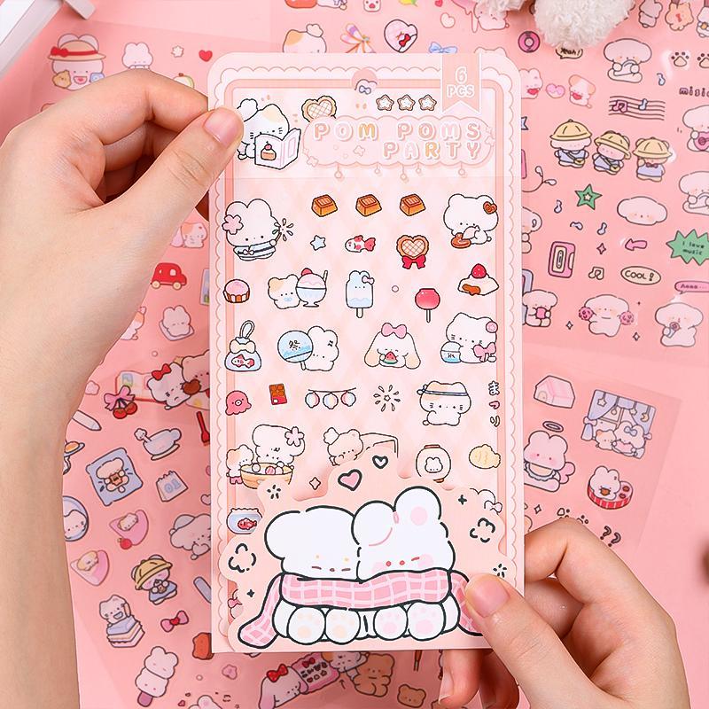 Cute Pet Pattern Sticker, 12pcs set Waterproof Self Adhesive Decor Paper, Decor Sticker for Gift Greeting Card & Water Bottle & Laptop