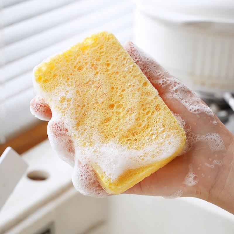 Kitchen Cleaning Sponge, 2 Counts set Wood Pulp Fiber Sponge, Dish Washing Sponge, Household Cleaning Tool for Kitchen