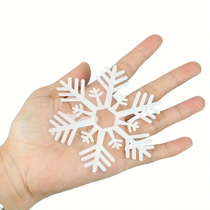 Snowflake Window Clings Set, 4 Counts set Electrostatic Window Stickers, No Power Needed Window Decals for Christmas & Winter Door Decorations