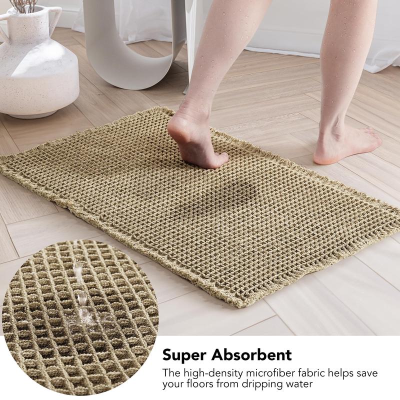 Deconovo Upgraded Waffle Runner Rugs, Non-Slip Bath Mats, Soft & Durable Carpet for Multiple Rooms bath rug