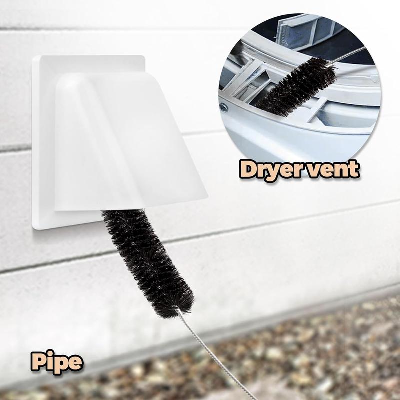 2 Pack Dryer Vent Cleaner Kit  Clothes Dryer  Lint Brush Vent Trap Cleaner Home  Essentials Long Flexible Vacuum Brush Cleaning