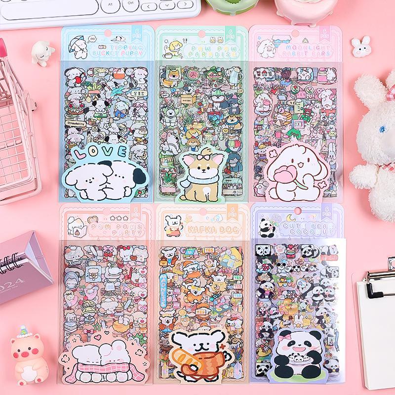 Cute Pet Pattern Sticker, 12pcs set Waterproof Self Adhesive Decor Paper, Decor Sticker for Gift Greeting Card & Water Bottle & Laptop