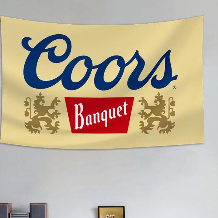 Coors Banquet beer banquet tapestry, cool beer fun, suitable for college dormitory bedroom indoor outdoor garden living room Decor Hanging Decoration