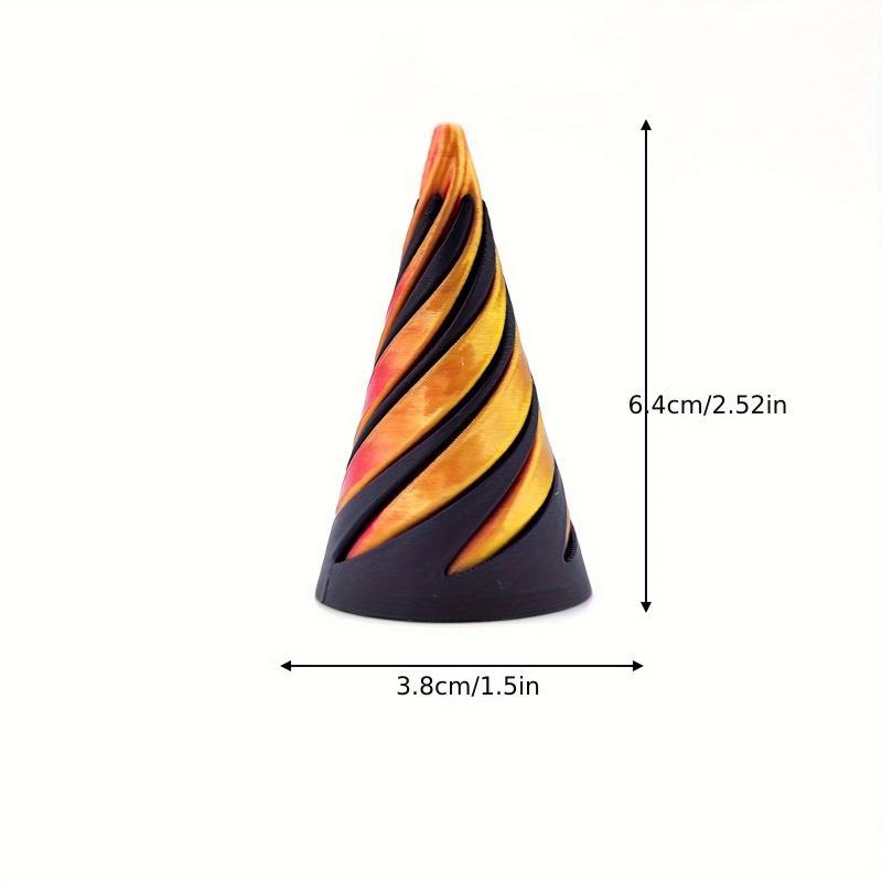 Classic Style Pyramid Design 3D Printed Twisted Cone Statue, 1 Count Interactive Twisted Statue, Desktop Ornament, Party Favors