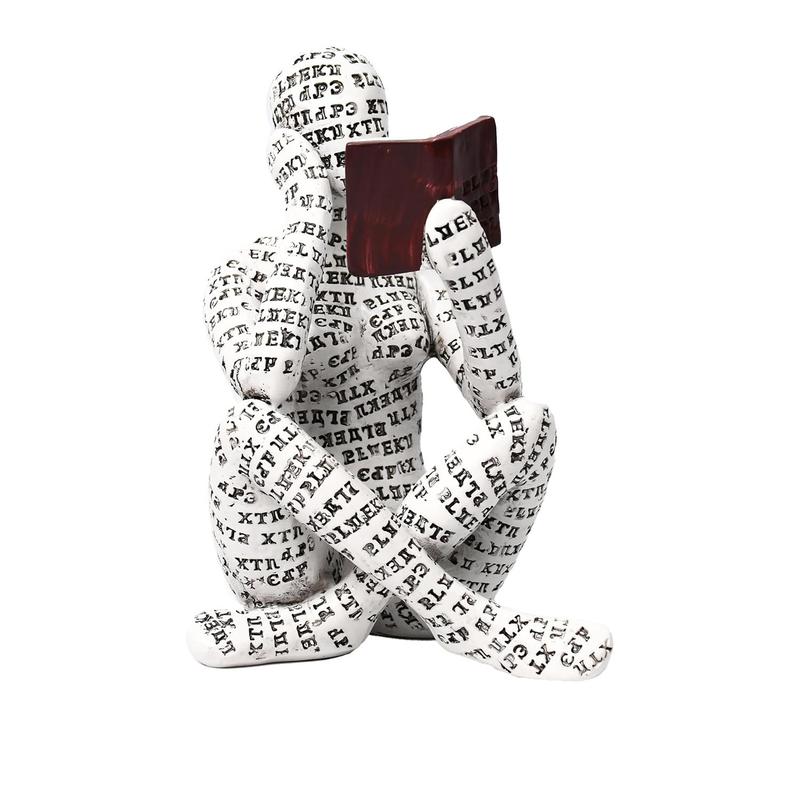 Reading Woman Design Sculpture, 1 Count Abstract Reader Art Figurine, Modern Desktop Ornament Craft For Home & Office