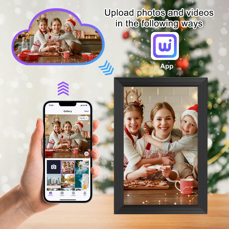 [Black Friday] Christmas Gift 2024 Smart Digital Photo Frame, 10.1 Inch WiFi Digital Picture Frame with 1280x800 IPS Touch Screen, Built-in 32GB Storage, Auto-Rotate, Easy to Share Photos or Videos at Anywhere via Free App