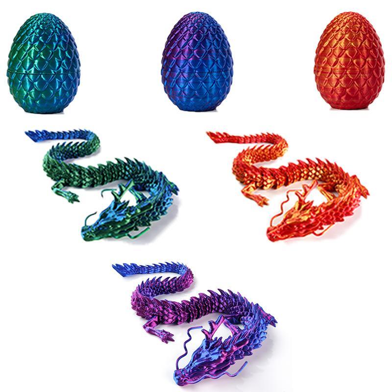 3D Printed Mini Dragon & Egg Set, 2 Counts 6 Counts Creative Desktop Ornament, Home Decor for Living Room Bedroom Office, Unique Gift Decoration